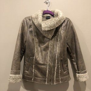 Tribal Moto Faux Fur & Leather Jacket